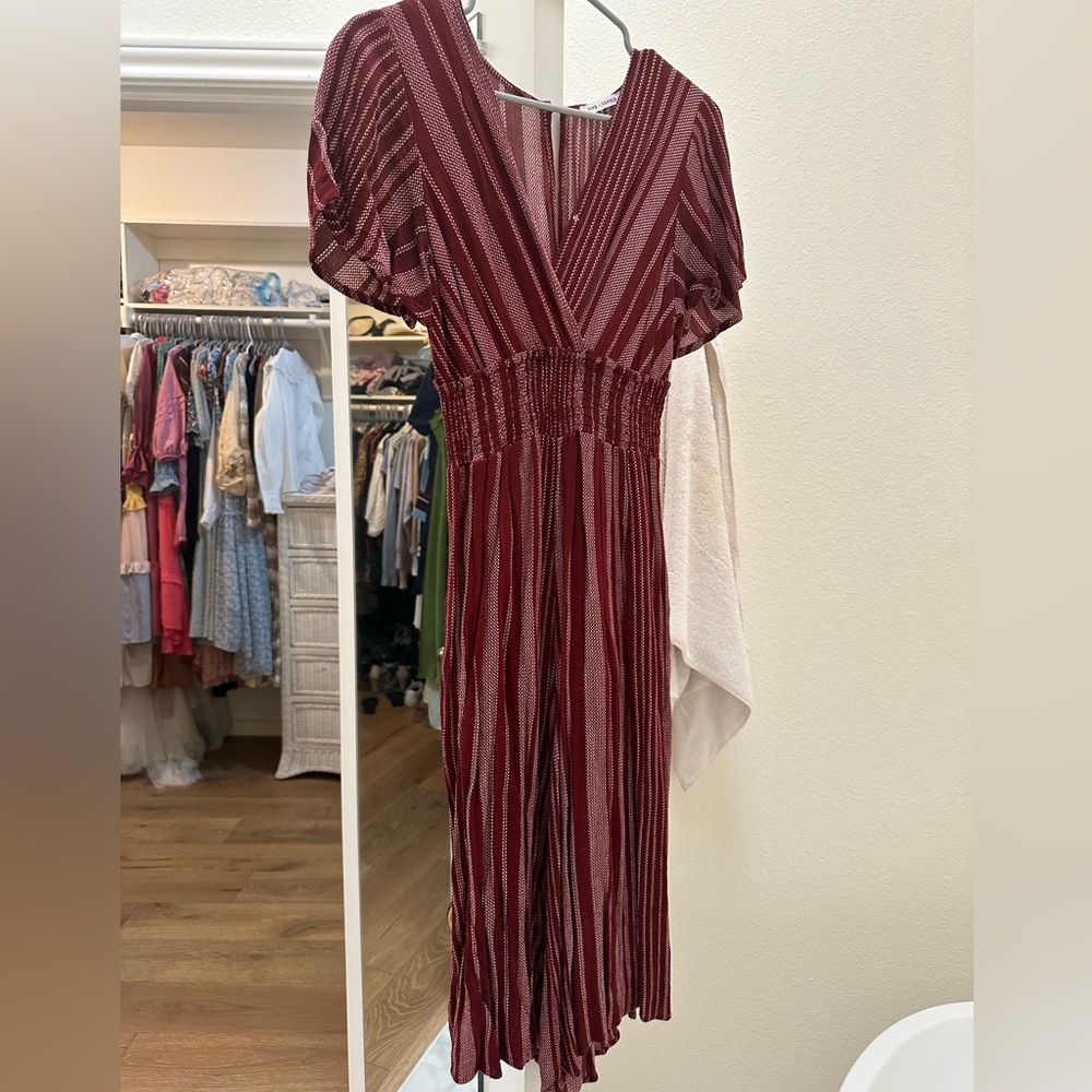 Red short sleeved jump suit